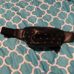Black studded fanny pack
